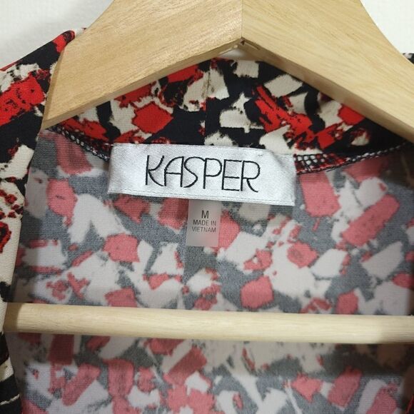 NWOT Kasper NY Abstract Drape Neck Art Top - Picture 6 of 11